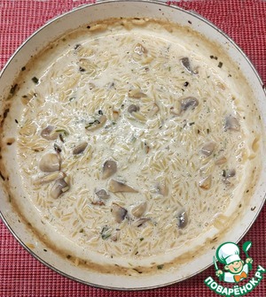 Ризотто из пасты с грибами