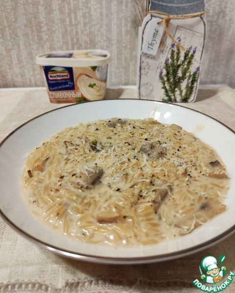 Ризотто из пасты с грибами