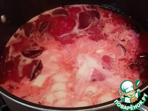 Ризотто в кокосово-свекольном соусе