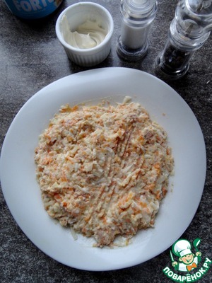 Рожок из лаваша с салатом "Мимоза" Рожок из лаваша с салатом "Мимоза"