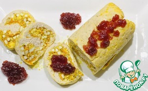 Рулет из фарша индейки с овощами и яйцами Рулет из фарша индейки с овощами и яйцами