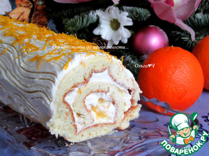 Рулет с творожным сыром и апельсином