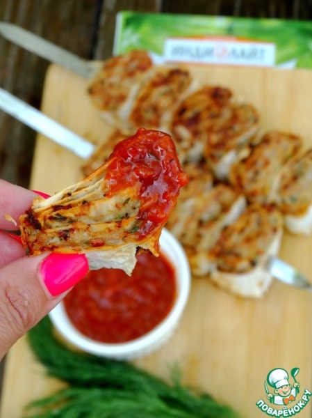 Рулетики-гриль из лаваша с индейкой