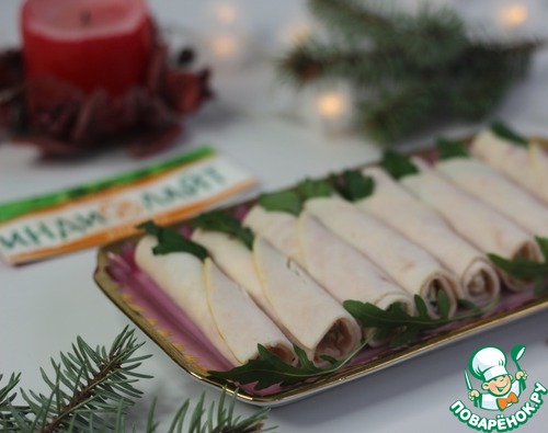 Рулетики из ветчины с сырной начинкой Рулетики из ветчины с сырной начинкой