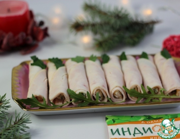 Рулетики из ветчины с сырной начинкой Рулетики из ветчины с сырной начинкой