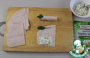 Рулетики из ветчины с сырной начинкой Рулетики из ветчины с сырной начинкой