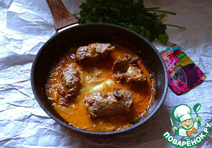 Рулетики с сыром и жареным луком