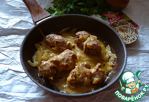 Рулетики с сыром и жареным луком