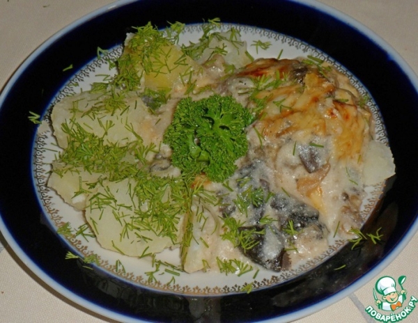 Рыба, запечённая с грибами Рыба, запечённая с грибами