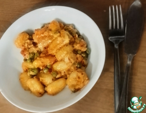 Рыба, запечённая с харисой и ньокки
