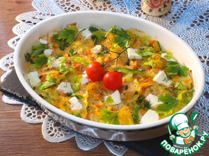 Рыбная запеканка с кабачком под соусом