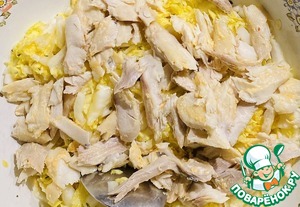 Рыбная запеканка с пекинской капустой