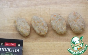 Рыбные котлеты с рисовой полентой