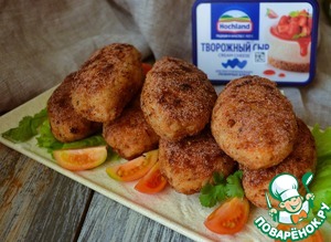 Рыбные котлеты с творожно-сливочной начинкой