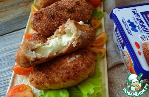 Рыбные котлеты с творожно-сливочной начинкой