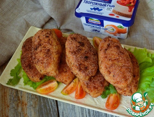 Рыбные котлеты с творожно-сливочной начинкой