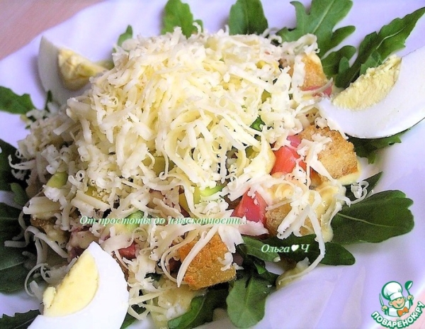 Салат "Цезарь" с семгой Салат "Цезарь" с семгой
