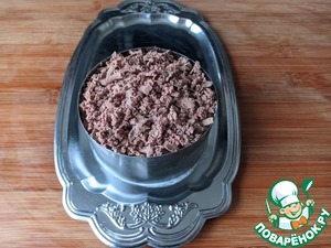 Салат из печени с сырным майонезом