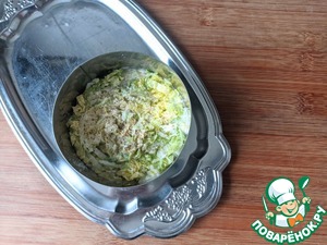 Салат из печени с сырным майонезом