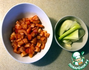 Салат из помидор с тофу