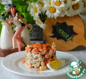 Салат с фасолью и уткой
