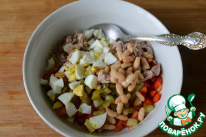 Салат с фасолью и уткой