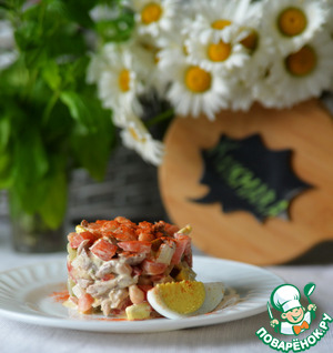 Салат с фасолью и уткой