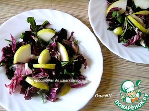 Салат с грушей и свекольным желе Салат с грушей и свекольным желе