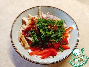 Салат с индейкой и томатной заправкой Салат с индейкой и томатной заправкой