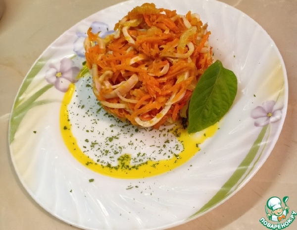 Салат с кальмарами и зажаркой Салат с кальмарами и зажаркой