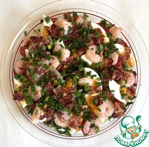 Салат с картофелем, креветками и беконом Салат с картофелем, креветками и беконом