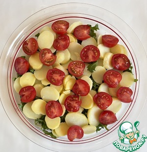 Салат с картофелем, креветками и беконом Салат с картофелем, креветками и беконом