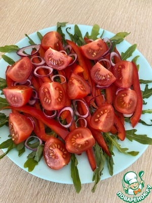 Салат с коктейльными томатами и сыром моцарелла Салат с коктейльными томатами и сыром моцарелла