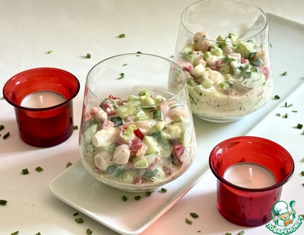 Салат с креветками "8 Марта"