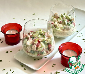 Салат с креветками "8 Марта"