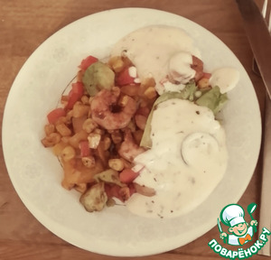 Салат с креветками и кукурузой Салат с креветками и кукурузой