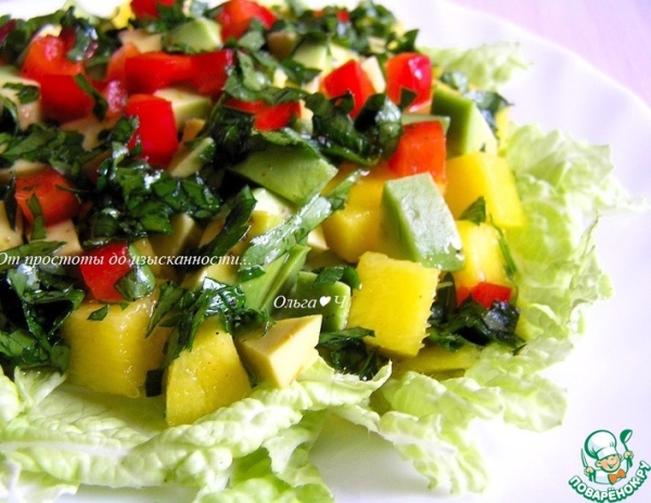 Салат с манго и авокадо Салат с манго и авокадо
