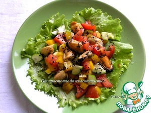 Салат с мидиями и овощами Салат с мидиями и овощами