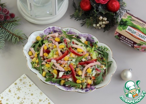 Салат с пекинской капустой и колбасой Салат с пекинской капустой и колбасой