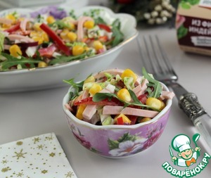 Салат с пекинской капустой и колбасой Салат с пекинской капустой и колбасой