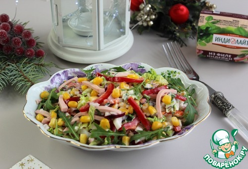 Салат с пекинской капустой и колбасой Салат с пекинской капустой и колбасой