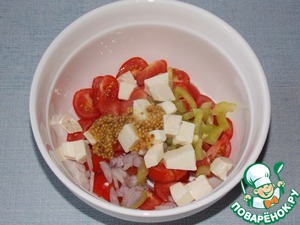Салат с помидорами черри и сыром Салат с помидорами черри и сыром