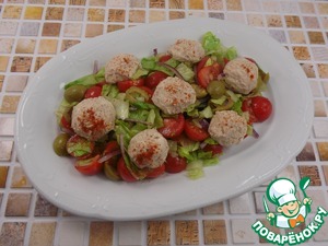 Салат с сырно-рыбными шариками Салат с сырно-рыбными шариками