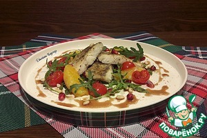 Салат с запеченным судаком