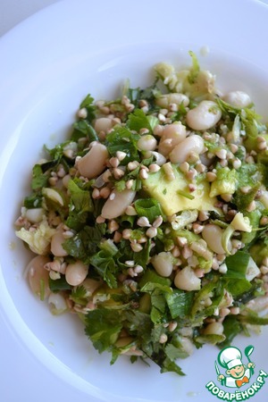 Салат с зелёной гречкой и авокадо Салат с зелёной гречкой и авокадо