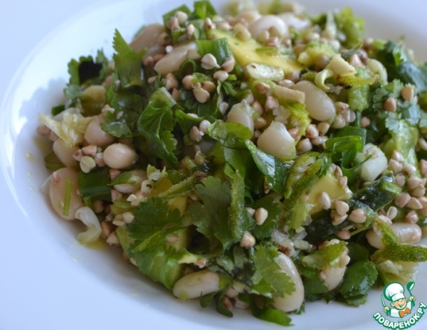 Салат с зелёной гречкой и авокадо Салат с зелёной гречкой и авокадо