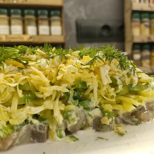 Салат &laquo;Сельдь под зеленой шубкой&raquo;