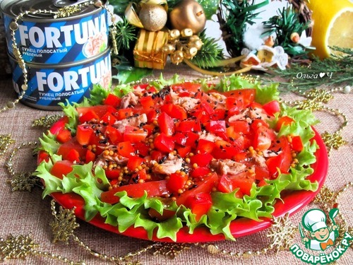 Салат "Тунец в красном"