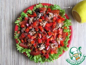 Салат "Тунец в красном"