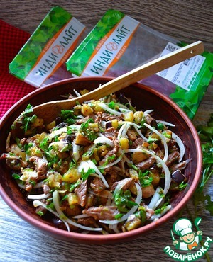 Салат "Жареный" с хрустящими баклажанами